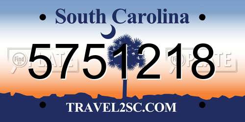 5751218 South Carolina License Plate