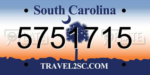 5751715 South Carolina License Plate