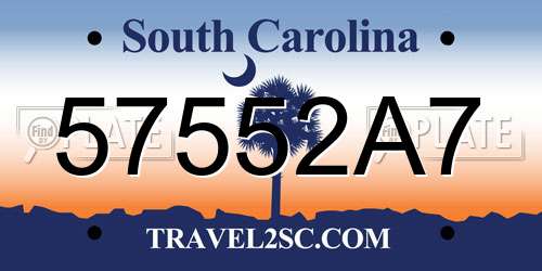 57552A7 South Carolina License Plate