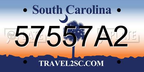 57557A2 South Carolina License Plate