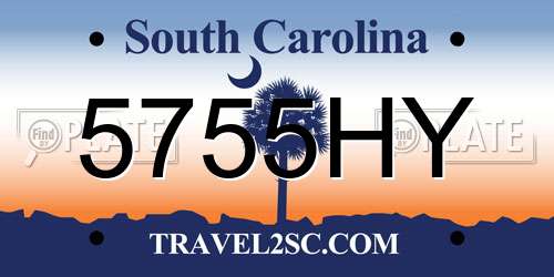 5755HY South Carolina License Plate