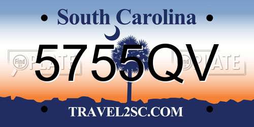 5755QV South Carolina License Plate