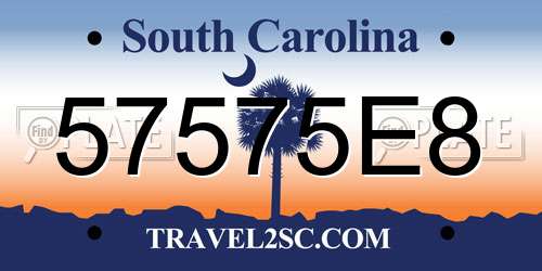 57575E8 South Carolina License Plate