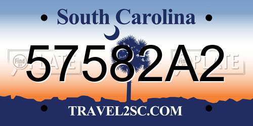 57582A2 South Carolina License Plate