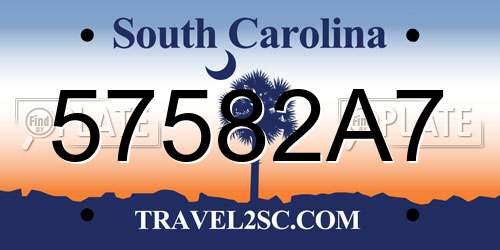 57582A7 South Carolina License Plate