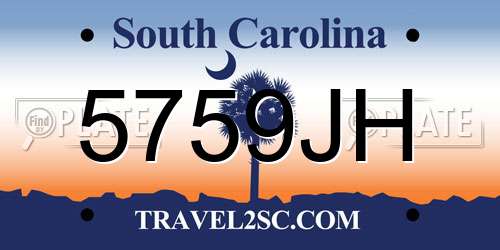 5759JH South Carolina License Plate