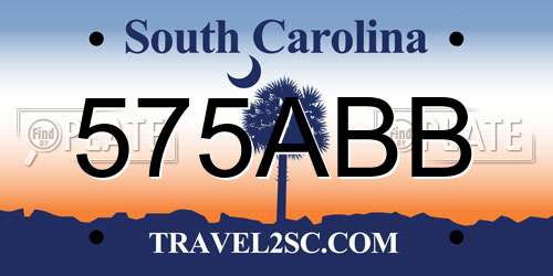 575ABB South Carolina License Plate