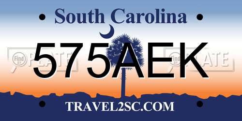 575AEK South Carolina License Plate