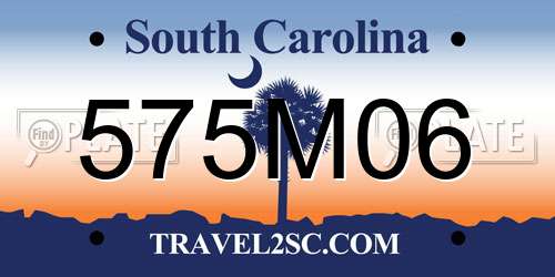 575M06 South Carolina License Plate