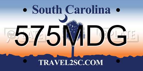 575MDG South Carolina License Plate