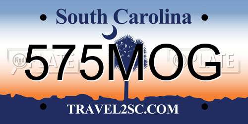 575MOG South Carolina License Plate