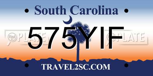 575YIF South Carolina License Plate