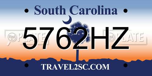 5762HZ South Carolina License Plate