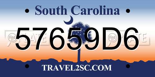 57659D6 South Carolina License Plate