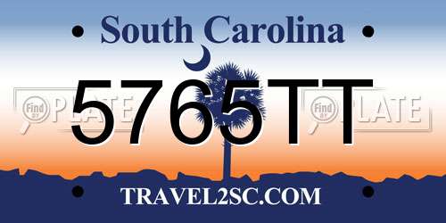 5765TT South Carolina License Plate