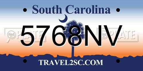 5768NV South Carolina License Plate