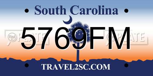 5769FM South Carolina License Plate