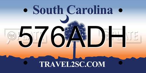 576ADH South Carolina License Plate