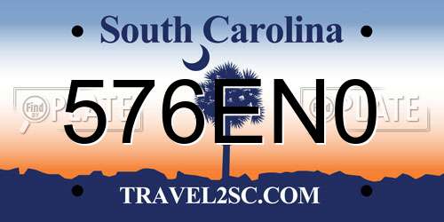 576EN0 South Carolina License Plate