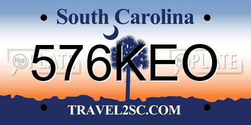576KEO South Carolina License Plate