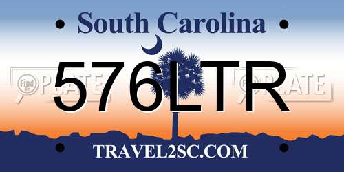 576LTR South Carolina License Plate
