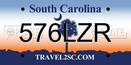 576LZR South Carolina License Plate