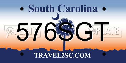 576SGT South Carolina License Plate