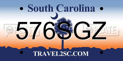 576SGZ South Carolina License Plate