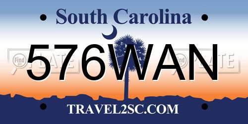 576WAN South Carolina License Plate