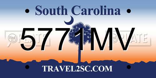 5771MV South Carolina License Plate