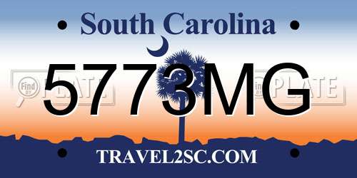 5773MG South Carolina License Plate