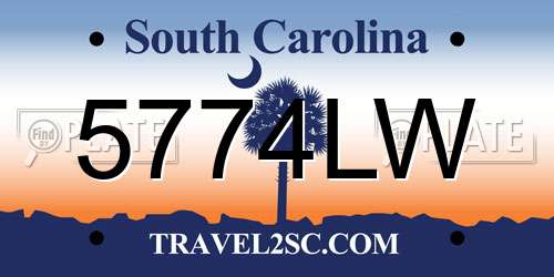 5774LW South Carolina License Plate