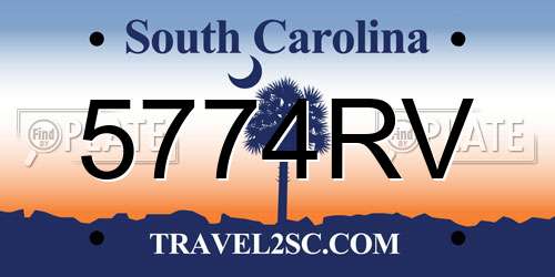 5774RV South Carolina License Plate