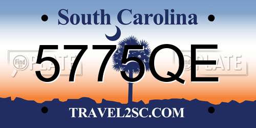 5775QE South Carolina License Plate