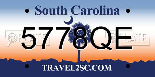 5778QE South Carolina License Plate