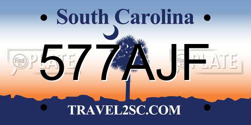 577AJF South Carolina License Plate