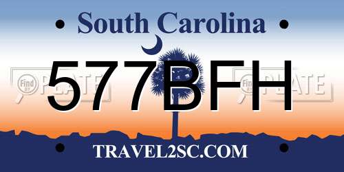 577BFH South Carolina License Plate