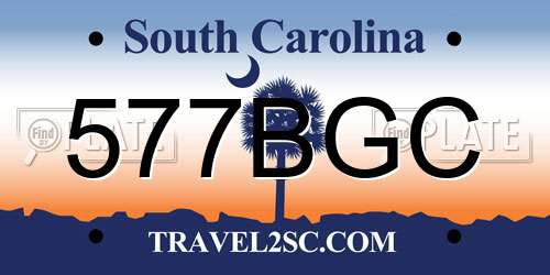 577BGC South Carolina License Plate