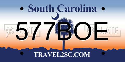 577BOE South Carolina License Plate