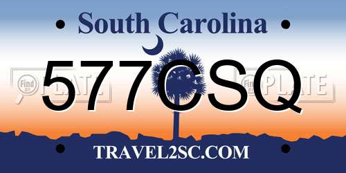 577CSQ South Carolina License Plate