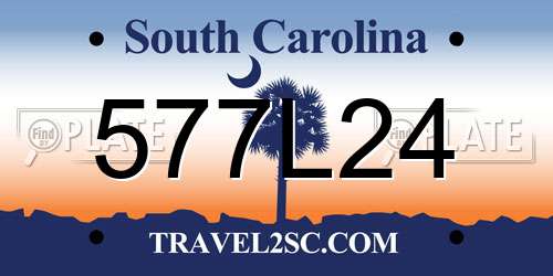 577L24 South Carolina License Plate