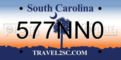 577NN0 South Carolina License Plate