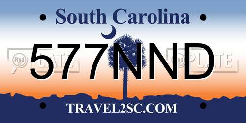 577NND South Carolina License Plate