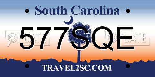 577SQE South Carolina License Plate