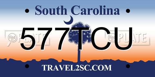 577TCU South Carolina License Plate