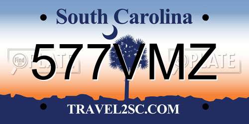 577VMZ South Carolina License Plate