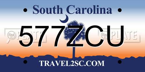 577ZCU South Carolina License Plate