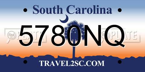5780NQ South Carolina License Plate