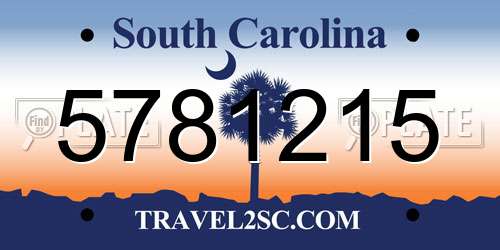 5781215 South Carolina License Plate