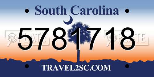 5781718 South Carolina License Plate